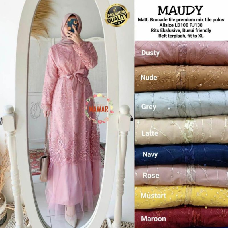 GAMIS BROKAT MAUDY  / BAJU MUSLIM PESTA MEWAH / GAMIS BRIDESMAID / DRESS BRIDESMAID