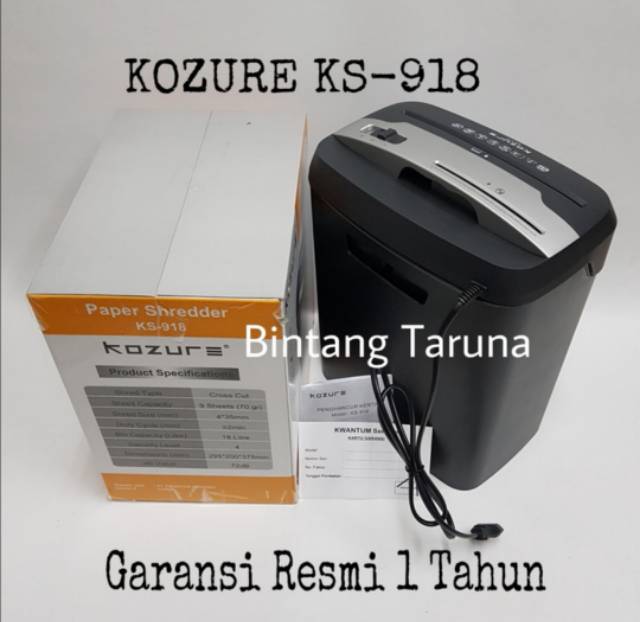 Office Paper shredder Kozure KS 918 Mesin Penghancur Kertas KS-918