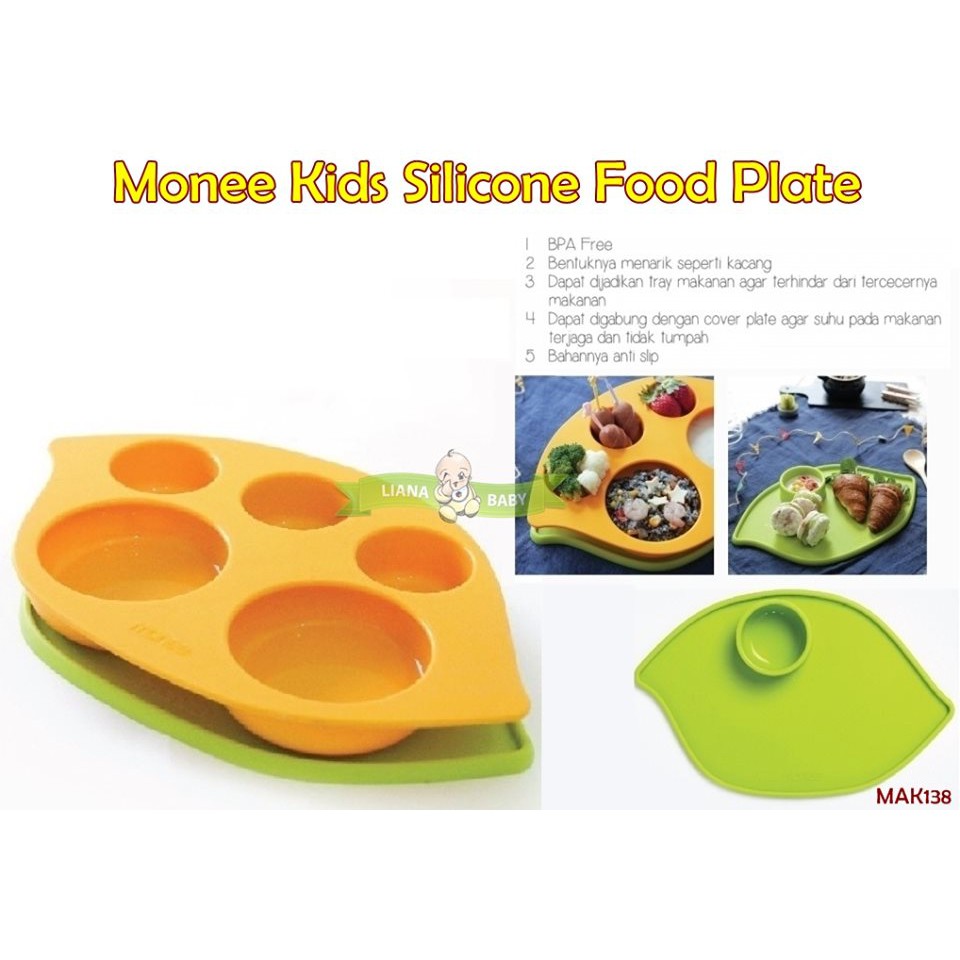 MAK138 PIRING SILIKON SEKAT MONEE KIDS SILICONE FOOD PLATE 160041