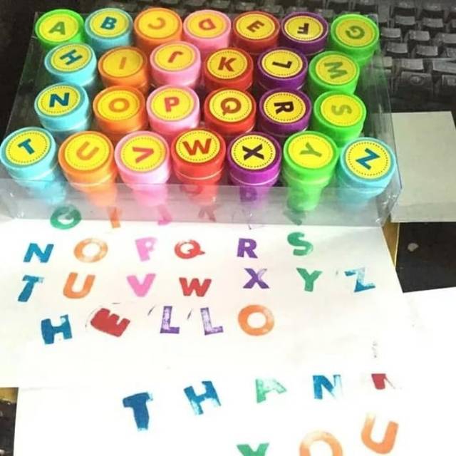 

READY Mainan Anak 26pcs STAMP/STEMPEL Lucu dan Unik Buat Cap