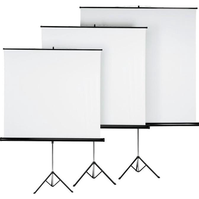 layar Proyektor tripod 96" / screen projector tripod 96" stock ada