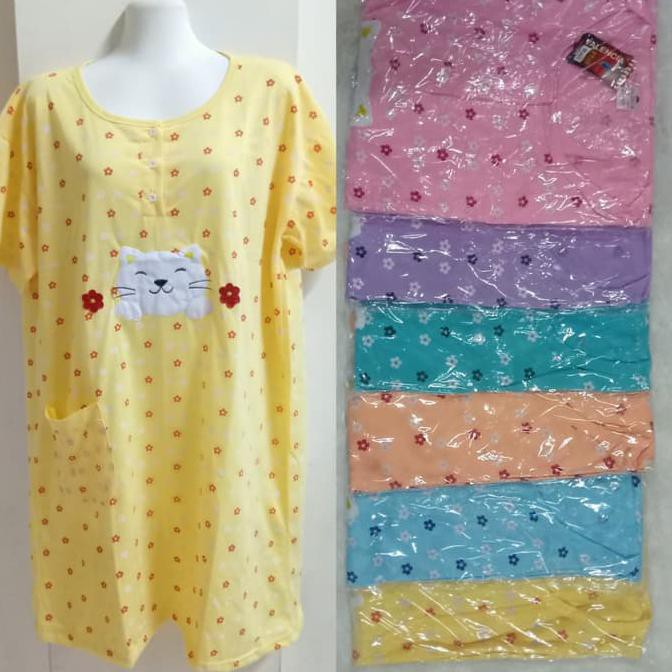 Best Seller # Baju Tidur Daster Jumbo Xxxl Bahan Kaos Tebal Warna Muda