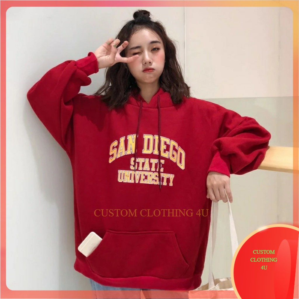 Hoodie Oversize Wanita Korean Style Bahan Katun Fleece Tebal Murah Polos XXL Sweater Kekinian 21