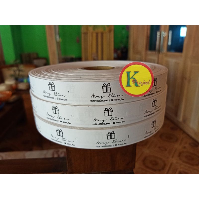 LABEL BAJU TAFFETA - Label Brand Nama Hijab - Label Size Custom 20 meter