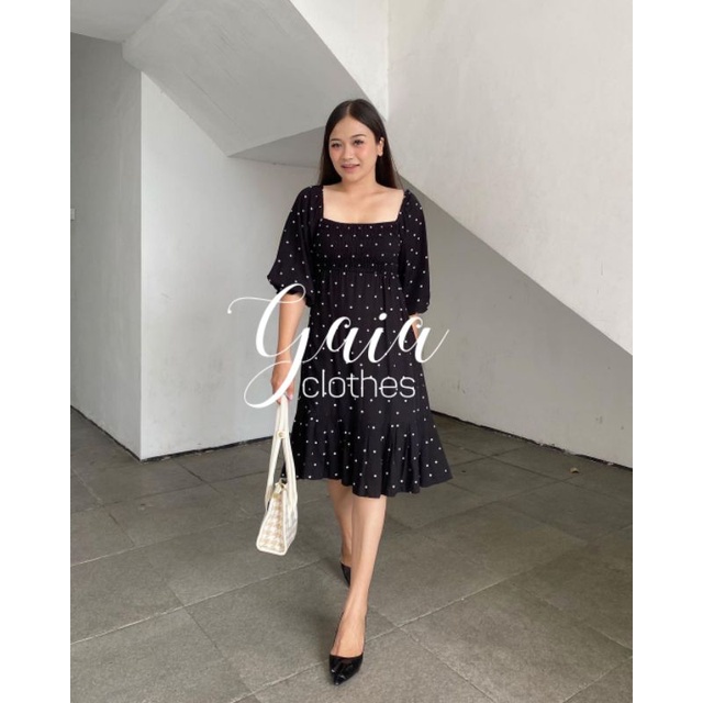 Arabelle Dress Jumbo Size / Dress Sabrina Kerut Oversize / Dress Kasual Midi Dress