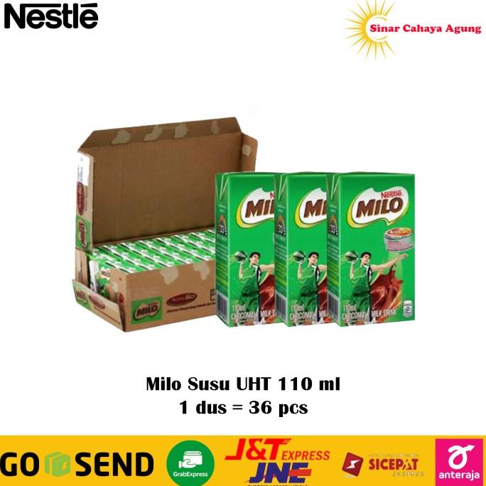 

BAYAR COD (1 dus = 36 pcs) Susu Nestle Milo UHT Kotak Coklat Active Go 110 ml