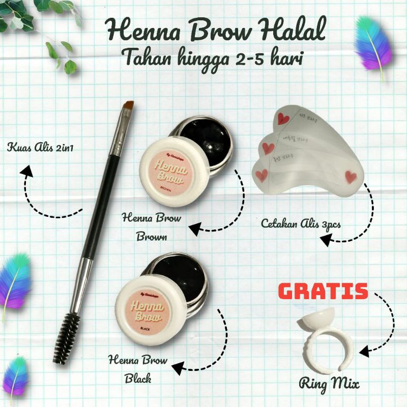 Premium Henna Alis Tahan Lama / Henna Brow Alis Halal Wanita 2-5 hari