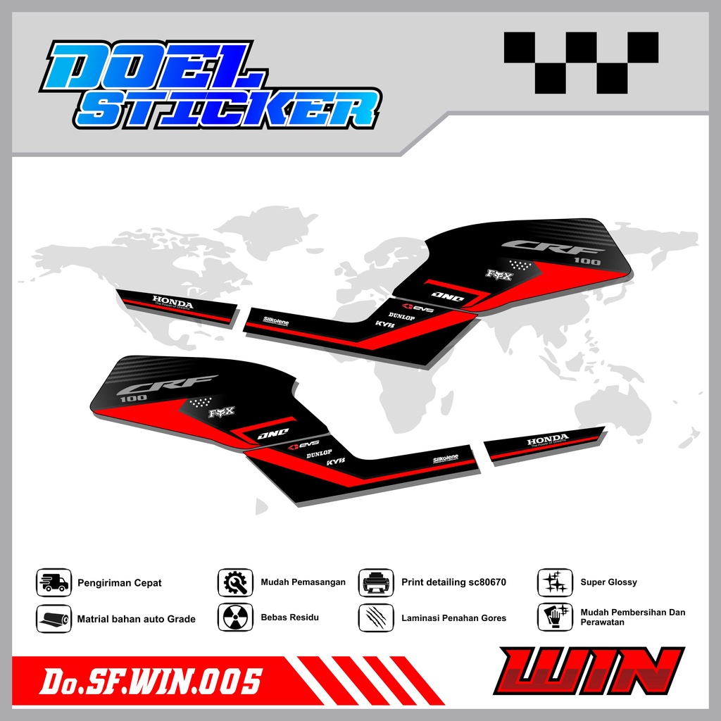 STICKER STRIPING WIN 100 - STICKER STRIPING LIST VARIASI HOLOGRAM , CROME WIN 100 DOEL 005