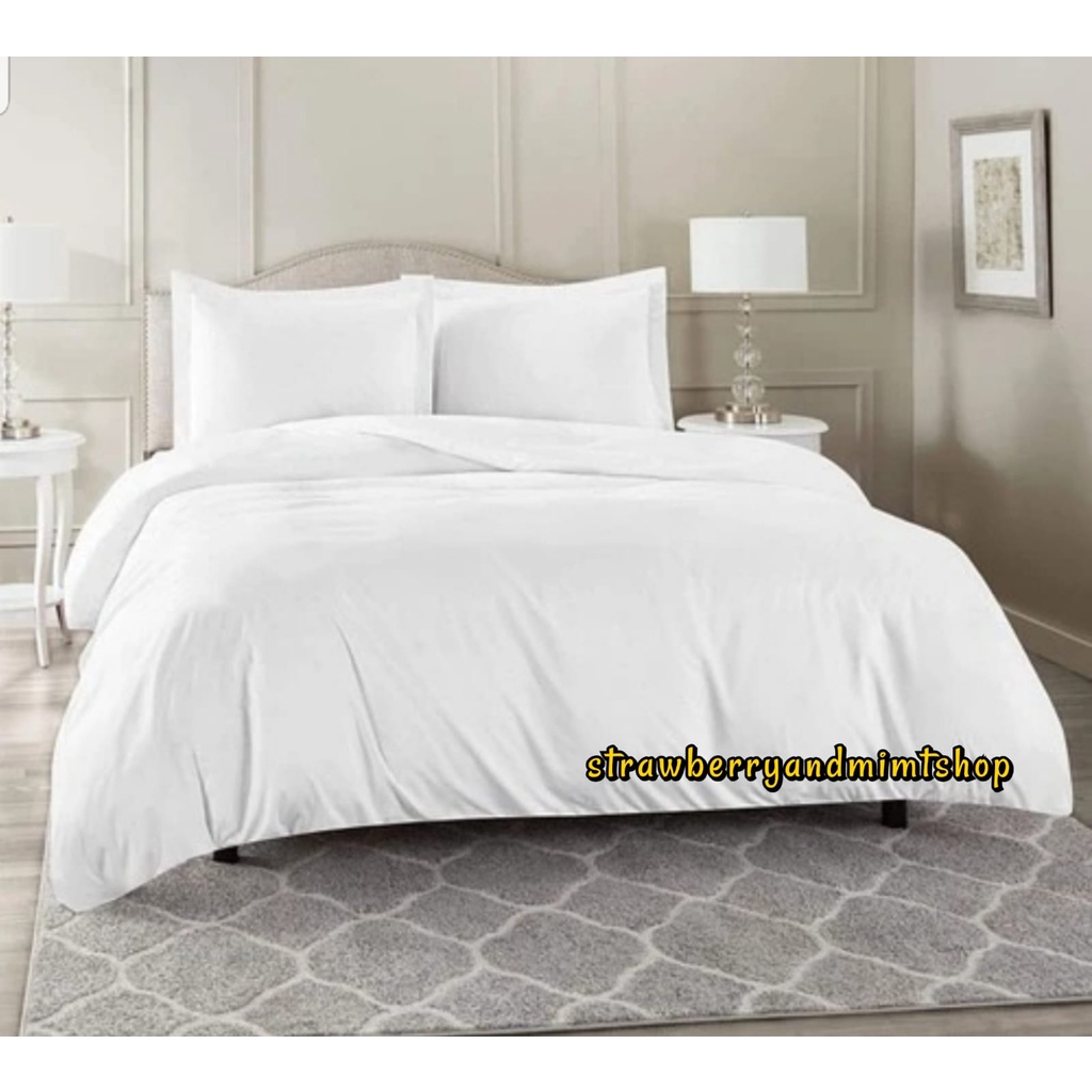 Bedcover Set Sprei  Putih tebal premium Aesthetic New arrival Murah Terlaris