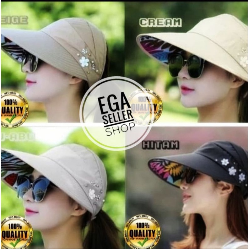 Topi pantai lebar, bisa lipat