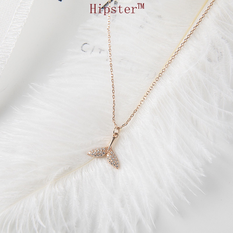 Niche Personality All-Match Fashion Fishtail Full Diamond Pendant Necklace