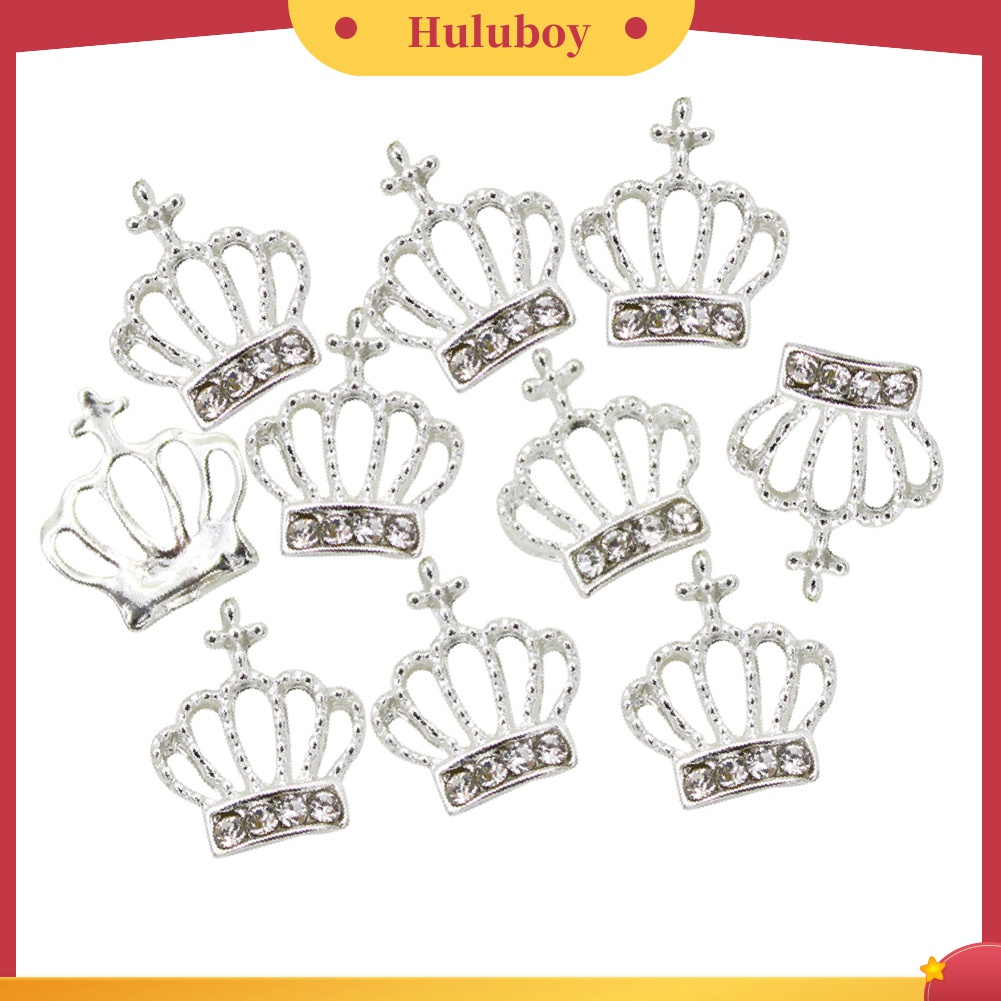 Huluboy Huluboy♡ Manik-manik Bentuk Mahkota 3D Bahan Alloy Untuk Dekorasi Nail Art