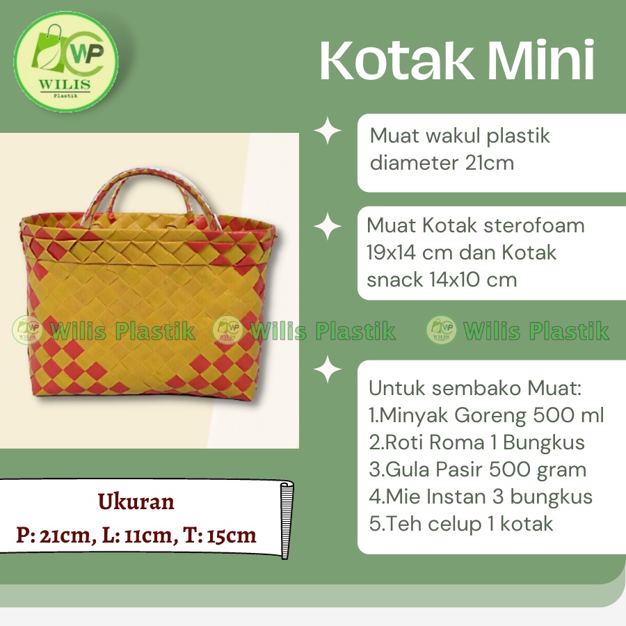 Tas Bingkisan Kotak Mini / Tas Anyam PLastik / Tas Souvenir Parcel Bingkisan / Tas Berkat Hampers