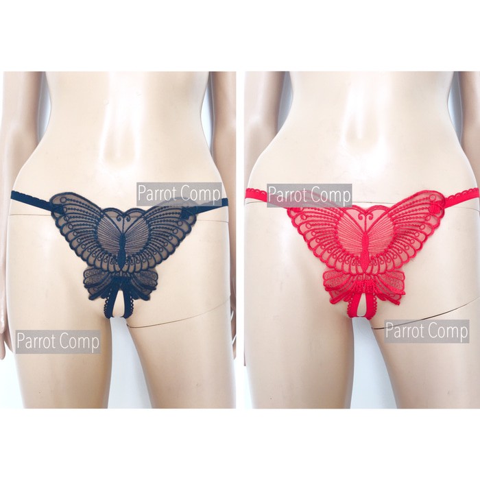 Celana Dalam Cewek CD Thong Open Crotch CD Wanita Lingerie Seksi terbatas