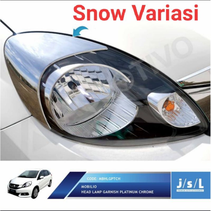 Honda Mobilio 2013 2016 eyelid head lamp garnish platinum chrome JSL