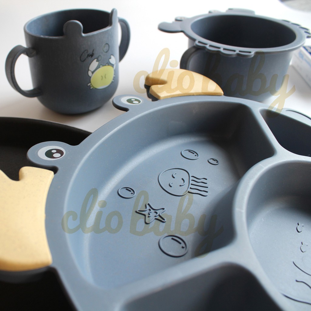 SET tempat makan anak gambar lucu SET perlengkapan makan anak MPASI murah Tableware anak bahan wheat