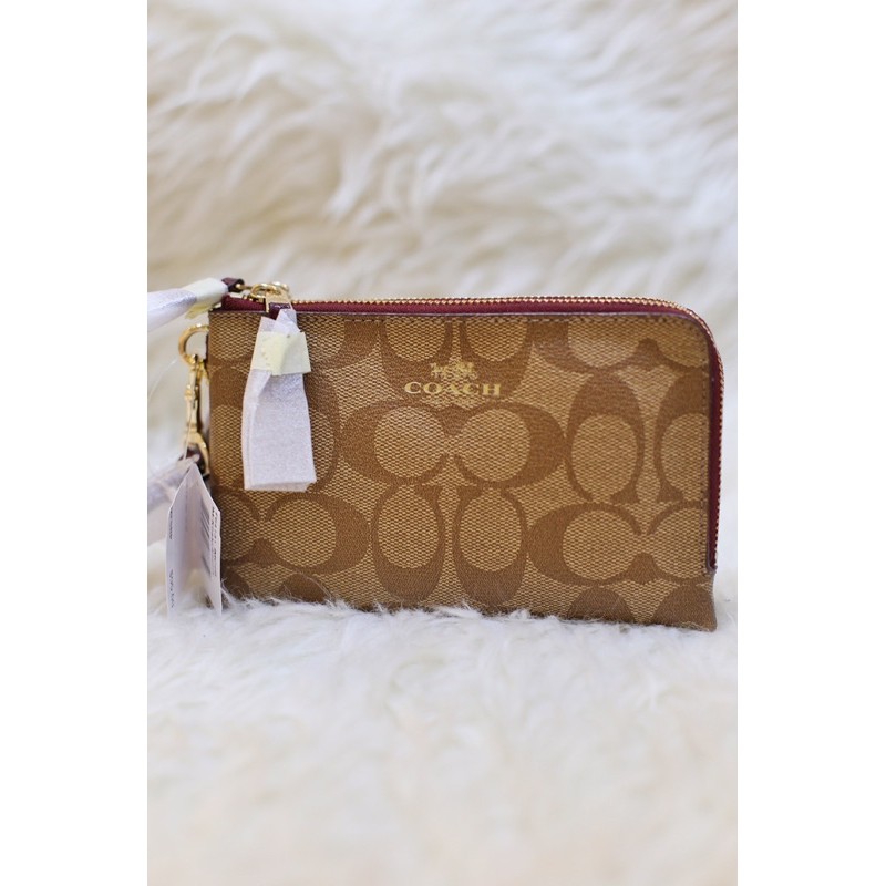 dompet Coach Double Zipper Wallet Wristlet (NBU)