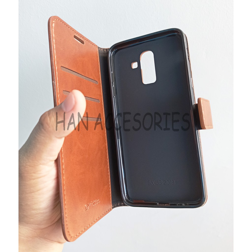 Samsung Galaxy J6 2018 / J8 2108 Original Fashion Selular Flip Leather Case - Flip Cover