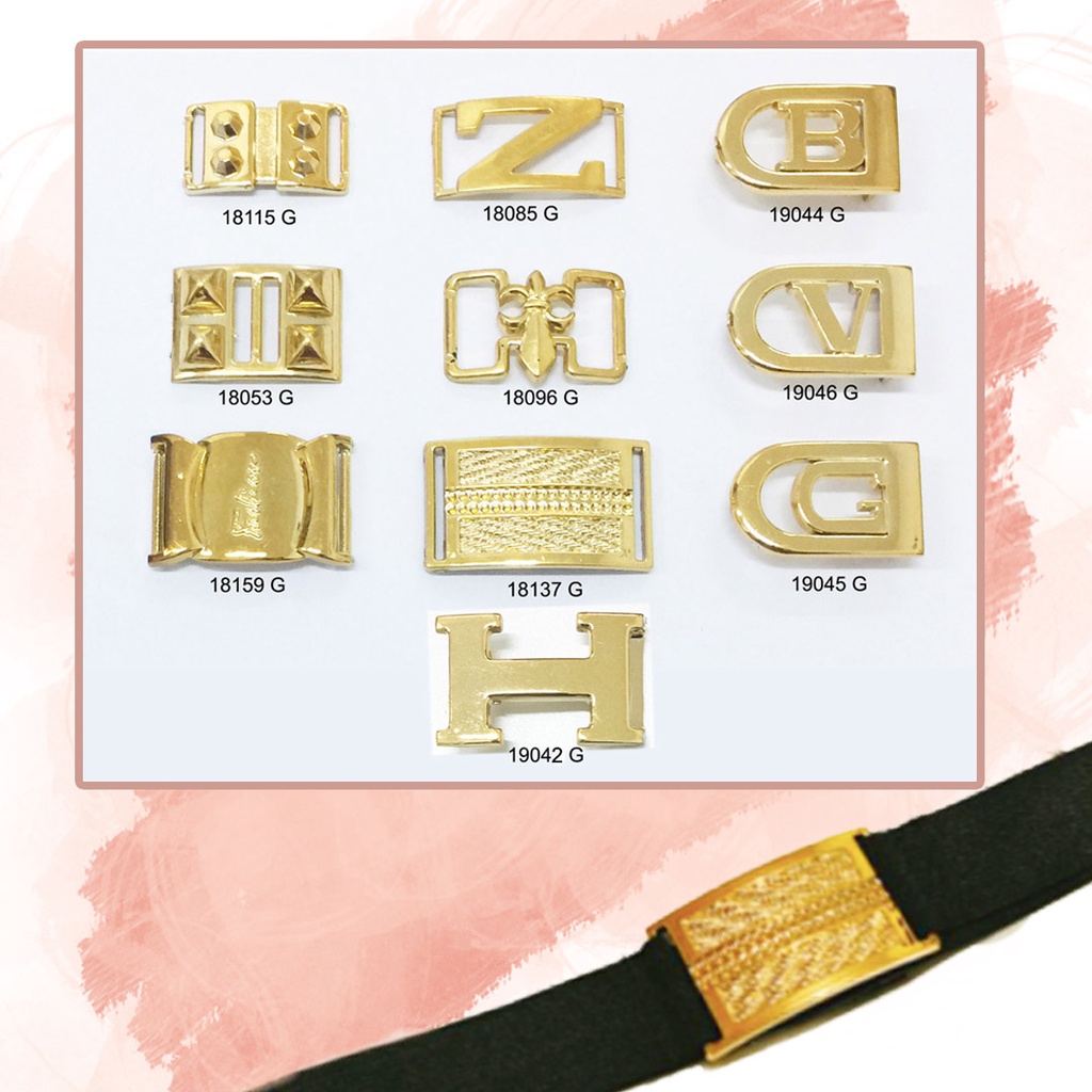 VARIASI AKSESORIS TAS SANDAL SEPATU IKAT PINGGANG GESPER PLASTIK GOLD