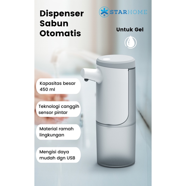 Dispenser Sabun Sensor Otomatis StarHome Kapasitas 450 ml Automatic Soap Dispenser Hand Sanitizer-Gel