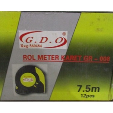 Meteran Rol Karet 7,5m x 25mm GDO Kualitas OK Murmer
