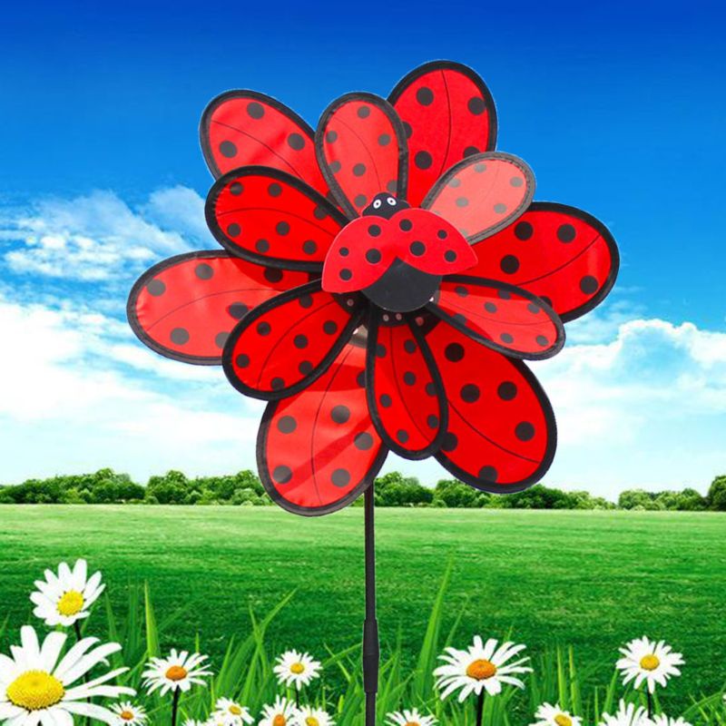 Mary Mainan Anak Double Layer Beetle Windmill Wind Spinner Kincir Rumah Taman Halaman Dekorasi Outdoor
