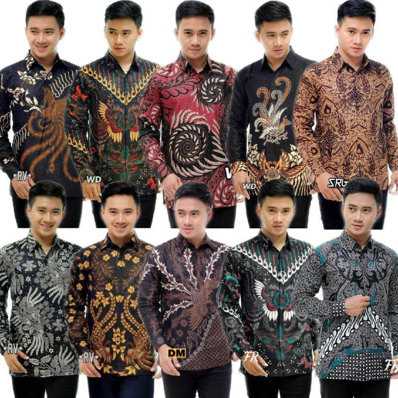 [BATIK PRIA] BATIK PRIA LENGAN PANJANG SIZE M L XL XXL  BSWART BatiK HRB026 Kenongo Hem Panjang Padi