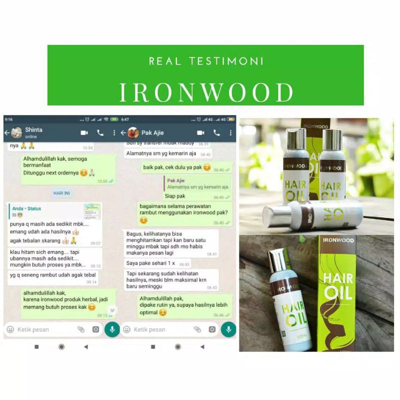 2 PCS  IRONWOOD penghitam uban ,semir tanpa bahan kimia,penyubur rambut,serum rambut BPOM