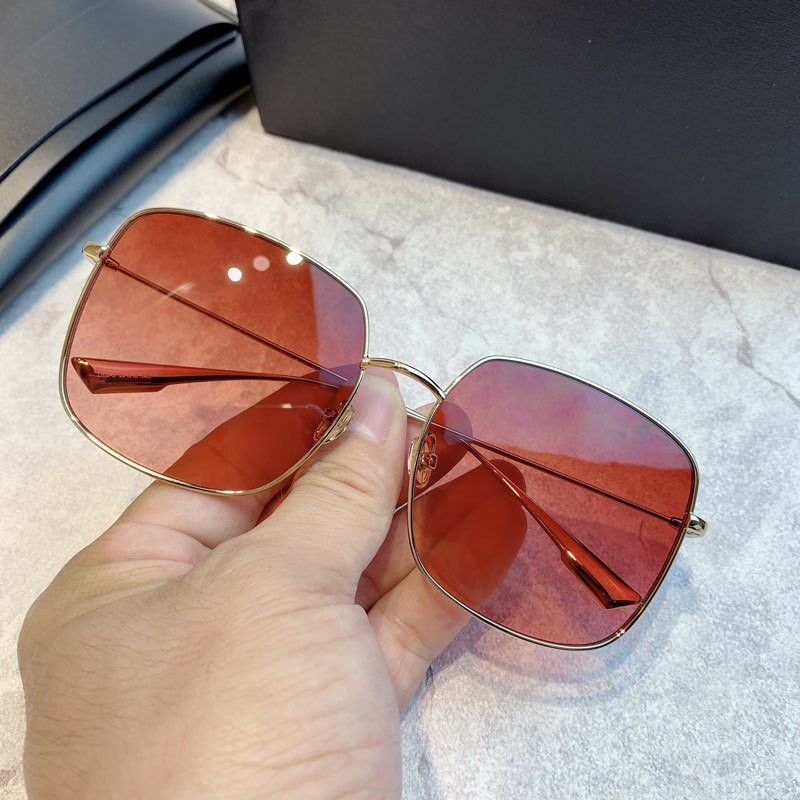 KACAMATA WANITA PRIA SQUARE VINTAGE SEGI EMPAT SUNGLASSES HITAM RETRO KACA MATA FASHION STYLE korea KACA MATA ANTI UV-MERAH