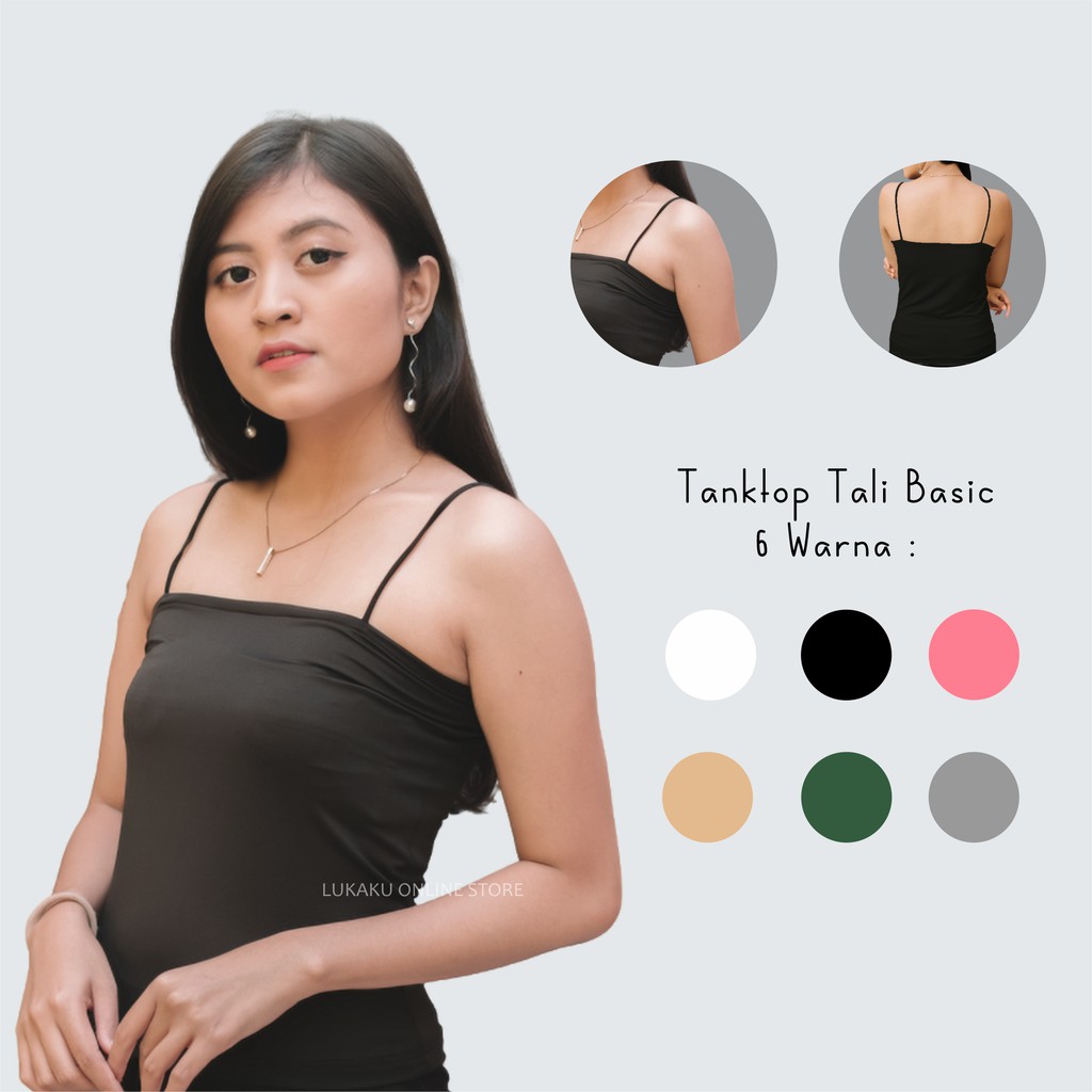 Tanktop Wanita Polos Square Tanktop Tali kecil-3