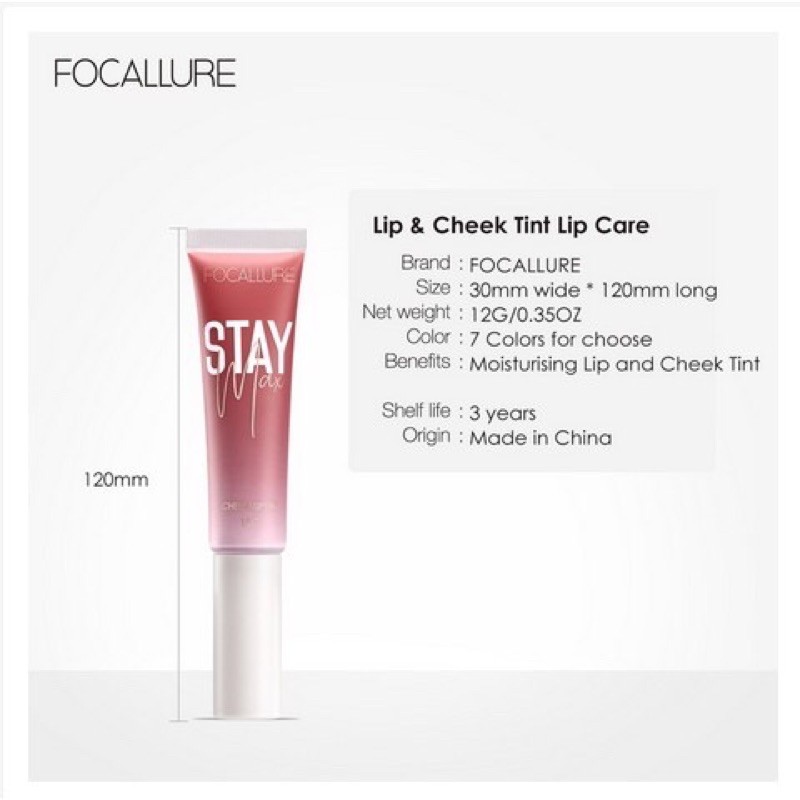 Focallure Staymax Lip Tint Pelembab Bibir &amp; Pipi FA 159