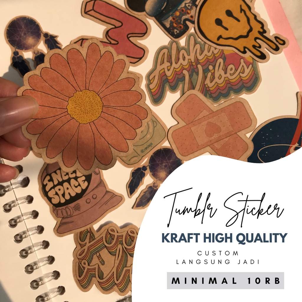 

Sticker Tumblr KRAFT Custom High Quality || Sticker HP || Aesthetic | leptop || Binder