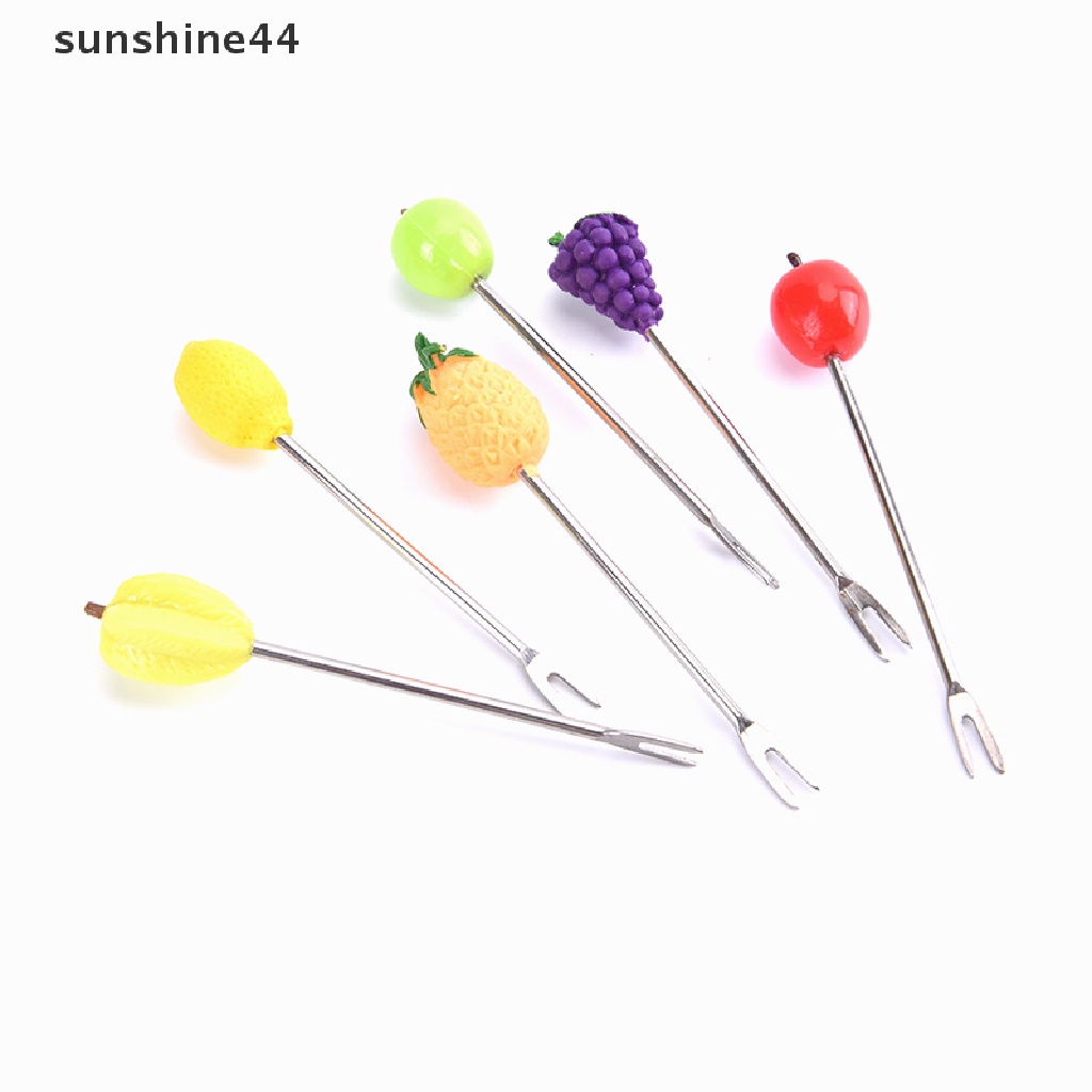 Sunshine 6pcs Tusuk Buah / Kue / Dessert Untuk Pesta Anak