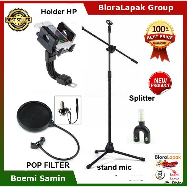 Stand Mic Besi - Pop Filter - Holder HP - Splitter
