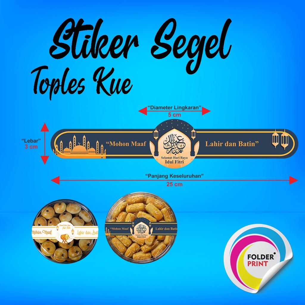 Cetak Stiker Kue Kering Lebaran Custom Label Segel Toples