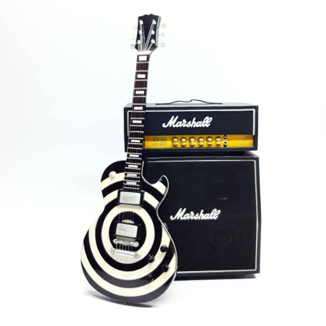 Miniatur gitar black label plus mini ampli marshall head cabinet tidak bunyi