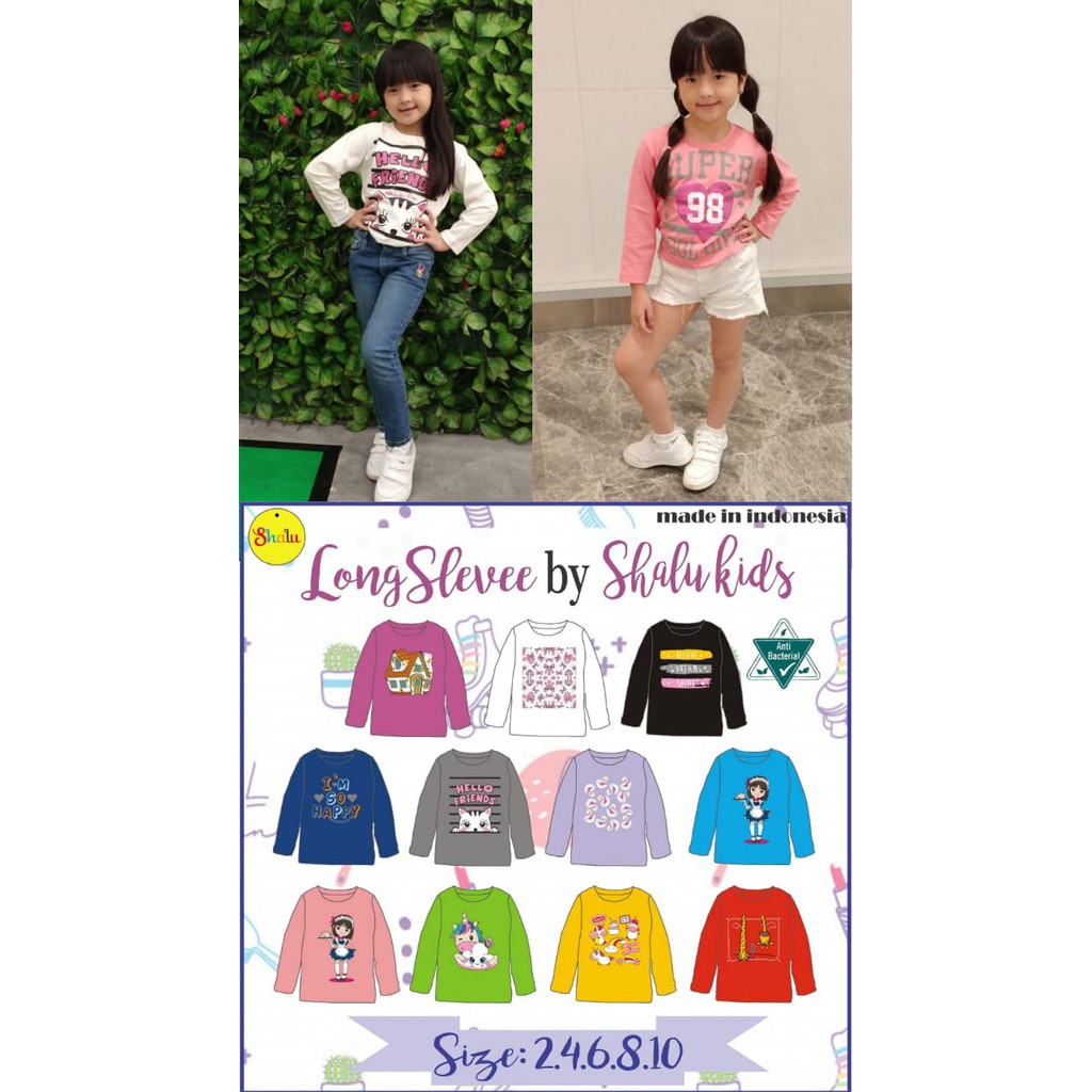 Download KAOS Anak Perempuan LENGAN PANJANG usia 2-8 TAHUN - Baju Anak Perempuan | Shopee Indonesia