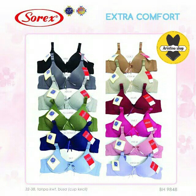 Bh Bra Remaja Sorex 9848 {Cup Remaja} Extra Comfort | Bra Busa Tanpa Kawat | Basic |