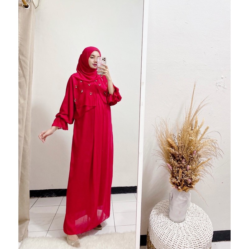 zaskia set dress / ceruty dress set pashmina