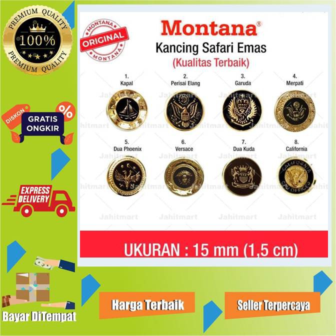 

ORIGINAL KANCING SAFARI EMAS 15MM ISI 10 PCS JHTMART