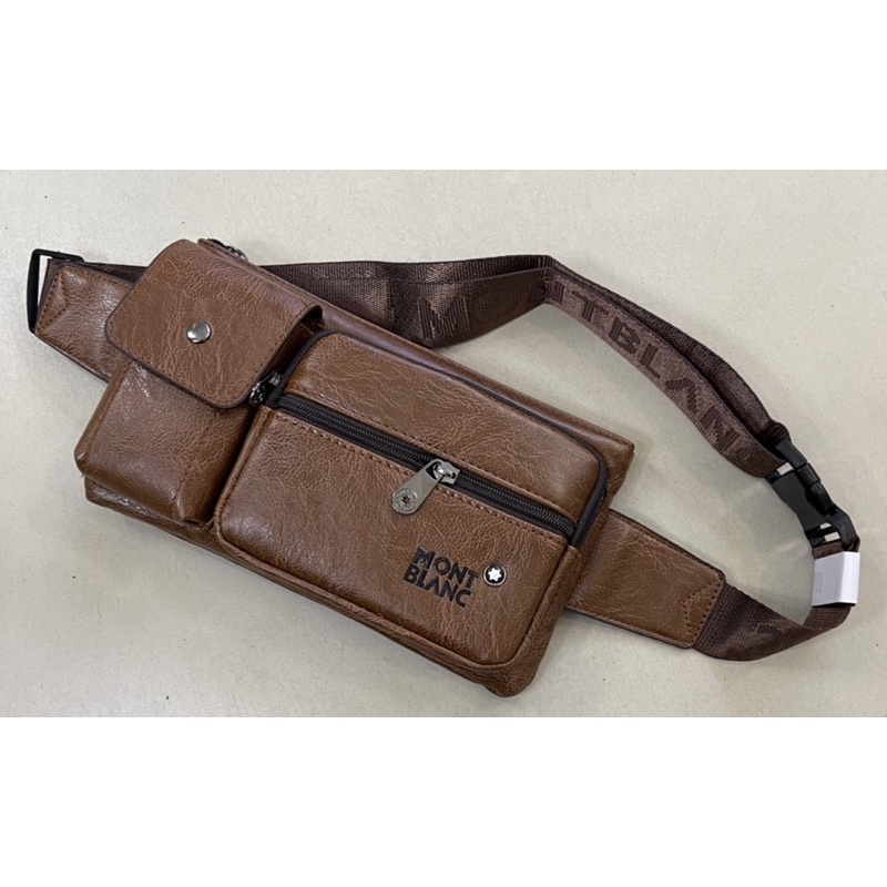 Tas Pinggang Kulit Waist Bag Leather MB Pria Impor/Tas Selempang Pria