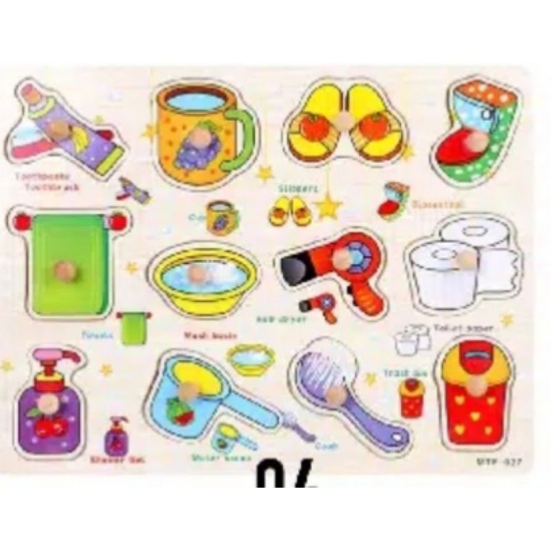 Edufuntoys  -  WOODEN KNOB /  Mainan puzzel KNOB Murah/ puzzel