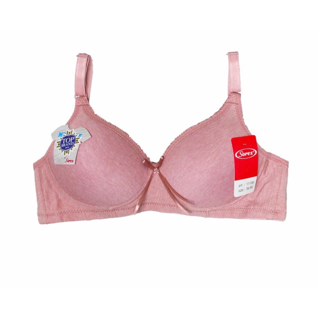 Bra SOREX BH 11106 Melange Collection - BH Tanpa Kawat -  BUSA TIPIS TANPA KAWAT DUA PENGAIT - BAHAN KATUN MELANGE COLLECTION SIZE 34 36 38 40 ARA98STOREBra Sorex Tanpa Kawat 11106 Busa Tipis Kait 2 Bh Sorex Cup Kecil 34-40 Best Seller