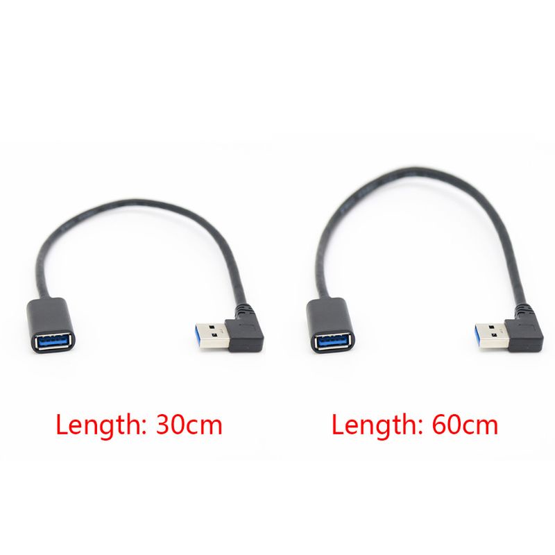 VIVI   90 Degree Right Angle Super Speed USB 3.0 Male to Female Extension Cable Cord Adapter 30CM/60CM