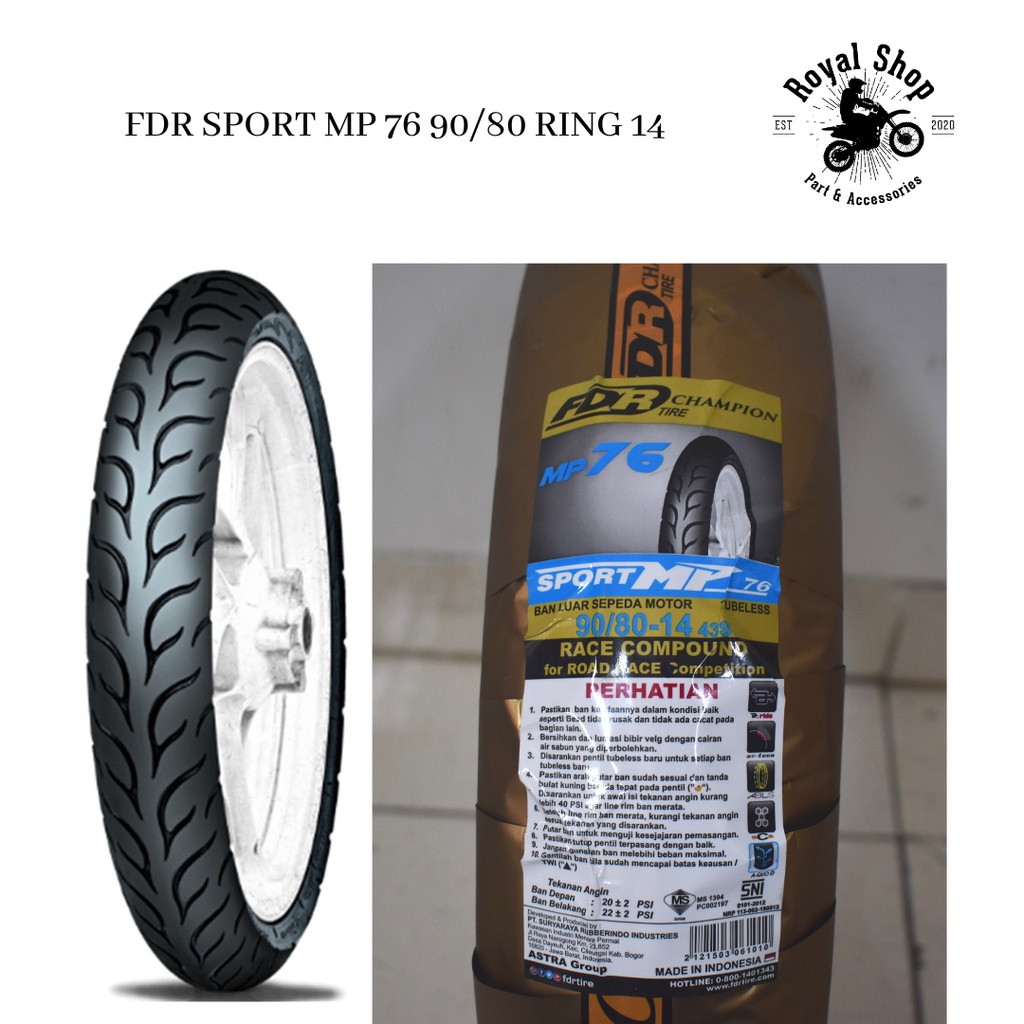 FDR Sport MP76 90/80 Ring 14 Ban Balap Racing soft compound MP 76