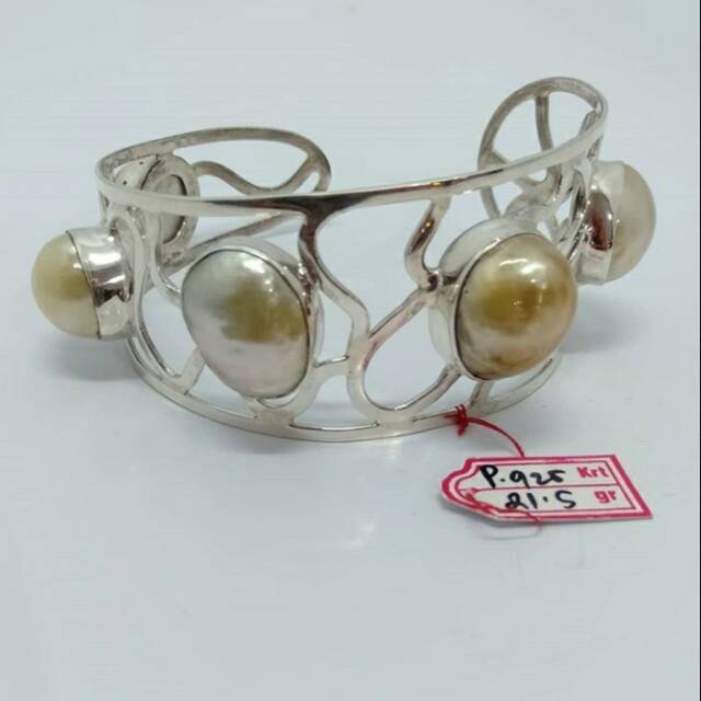 Gelang perak murni 925 mutiara laut lombok