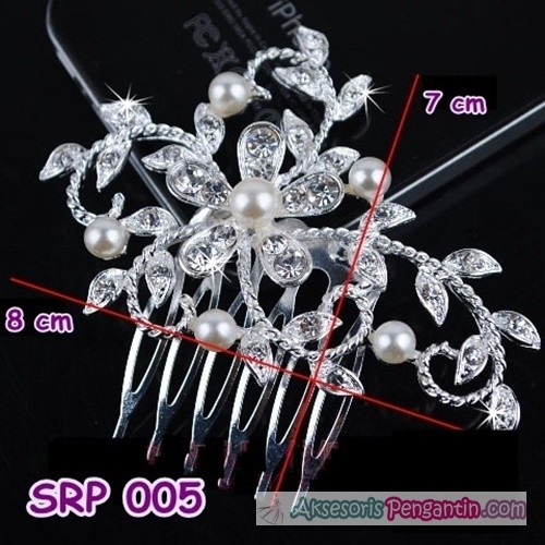 [STOK TERBATAS] SIRKAM RAMBUT WANITA SILVER ASESORIS SANGGUL BRIDE SRP005