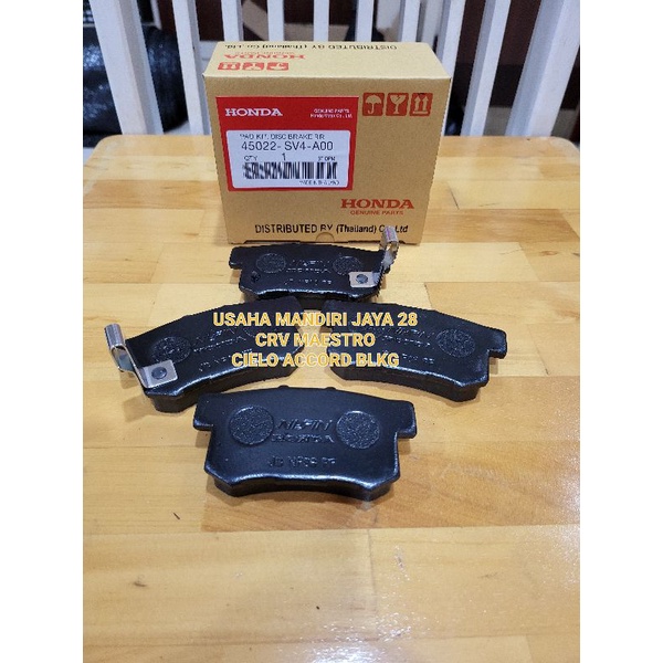KAMPAS REM BELAKANG-BRAKE PAD REAR HONDA CRV 2002 SAMPAI 2017 MAESTRO 45022-SV4-A00