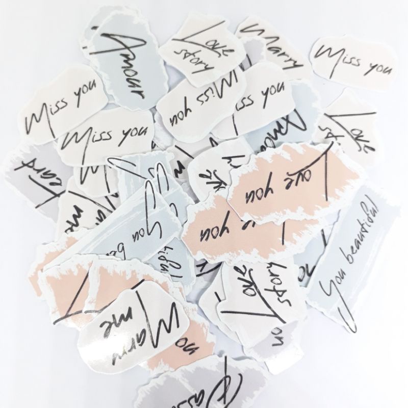 

stickers love tulisan passion miss you stiker scrapbook DIY