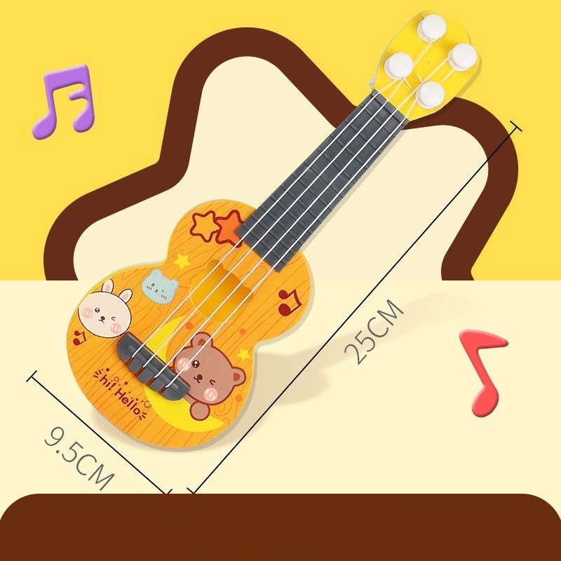 MAINAN GITAR UKULELE ANAK / MAINAN ANAK GITAR UKULELE KAYU / GITAR MINI SENAR 4 ANAK